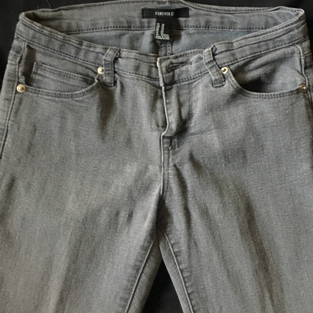 Gray Forever 21 Skinny Jeans